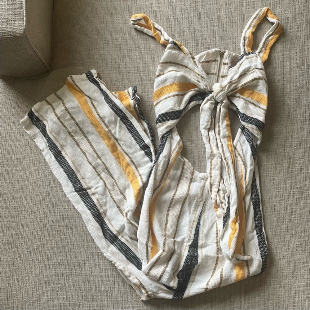 Beach Riot Owen Stripe Cut Out Wide Leg Jumpsuit